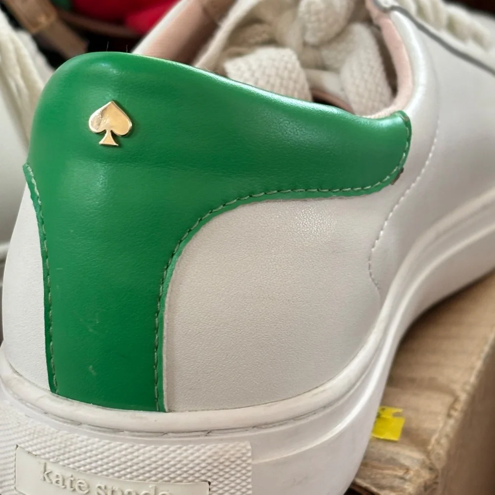 KATE SPADE White Leather Low Top Sneakers Women’s Size 10